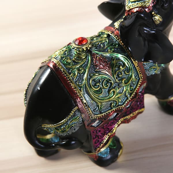 Sett med 2 stk Harpiks Elefant Statue, Dekorasjon, Elefant Figur