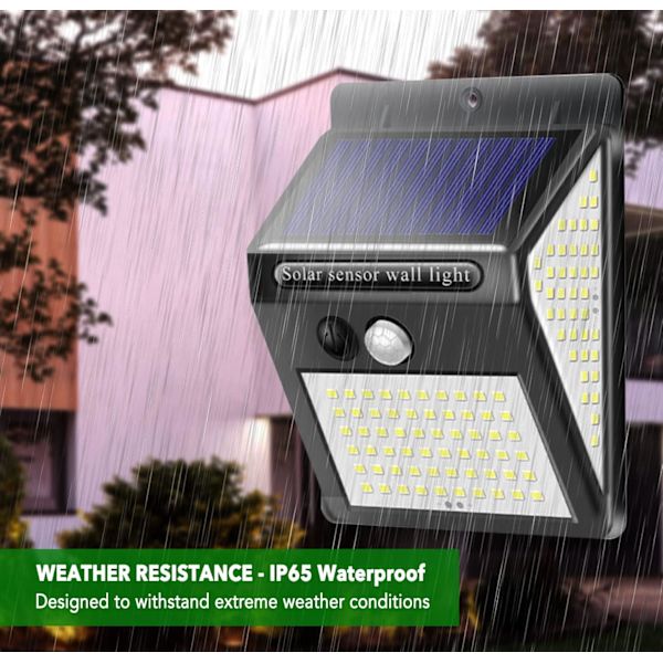 Solcellslampor utomhus, 2-pack 144 LED solcellslampa IP65 vattentät