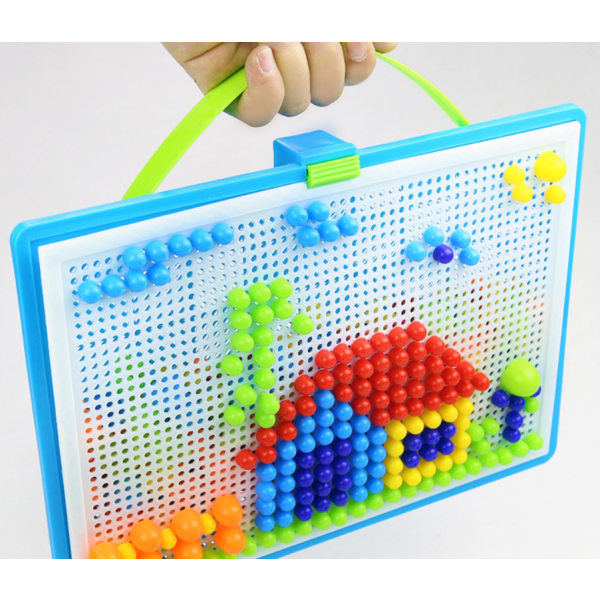 Mosaic Mushroom Pegboard Mixed Color Kit, Puzzle Toy 3D Game Educ