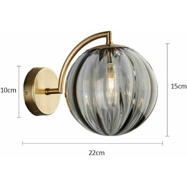 Ny nordisk moderne væglampe Ø15CM blå glas kugle væglampe lys