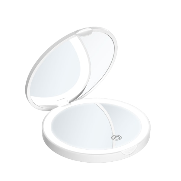 8CM belyst kompakt spegel 2x förstoringsglas
