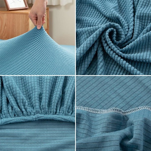6 stk. Stretch Stolkseter - Elegant og Slitesterk for Spisestue, Fester, Bryllup, Bursdager (Blå)