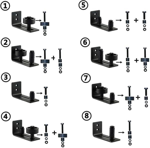 Multifunksjonell låvedør bunngulvguide justerbar rulle gulvguide for skyvedører (1P)