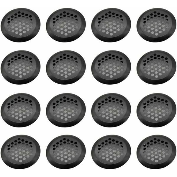 Rundt ventilationsgitter i rustfrit stål, 16 stk. netventilationshul
