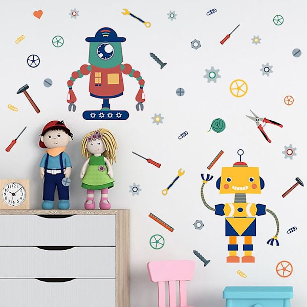 Uusi sarjakuva Robot ruuvimeisseli varaosat tarra