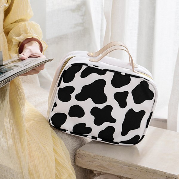 Cow Leopard Print Laptop Bag Sleeve Case för Kvinnor Män Djur Mönster Portfölj