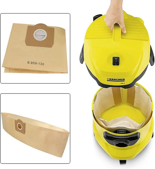10-pack dammsugarpåsar kompatibla med Kärcher 6.959-130.0 F