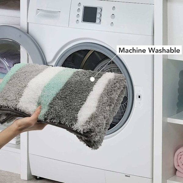 Mikrofiber badematte sklisikker absorberende baderomsdusjmatte maskinvaskbar gulvmatte (50X80cm, himmelblå)