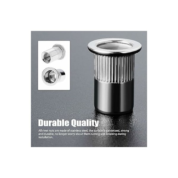 100 kpl M4×11 litteäkantainen kierteitetty niitti, ruostumattomasta teräksestä valmistettu kierteitetty niitti, kierteitetyt lisäosat metallimuoville (hopea 9mm×11mm)