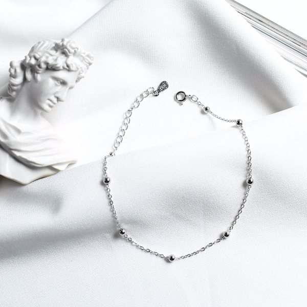 925 Sterling Silver Anklet Multilayer Anklets för kvinnor S