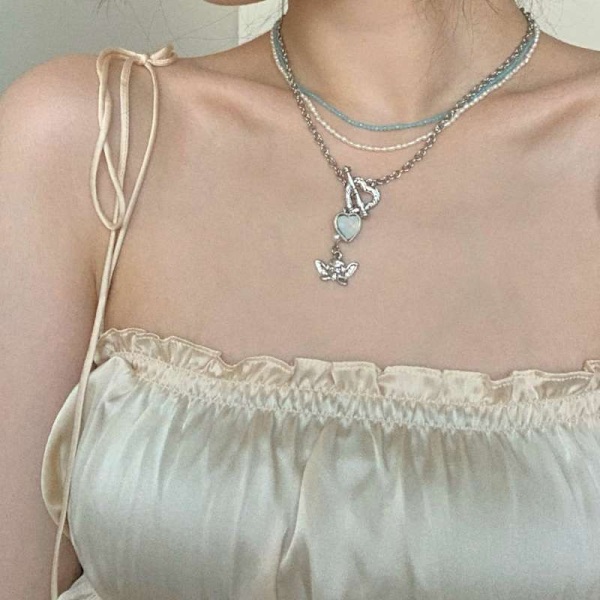 Kors ängel halsband, skyddsängel halsband 40cm