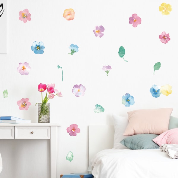 1 st. Snygga Blommor Blad Väggdekal Modern Väggdekal för Li