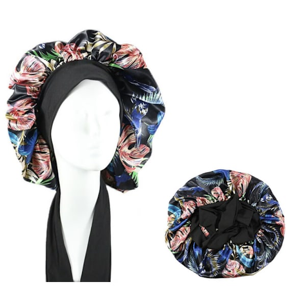 2 stycken elastiska band tryckta satin nattmössa Bowknot rund h