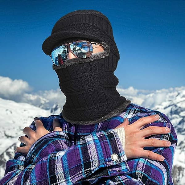Strik Balaclava Hue Hat Vinter Halsvarmer Ski Ansigtsmaske Ne