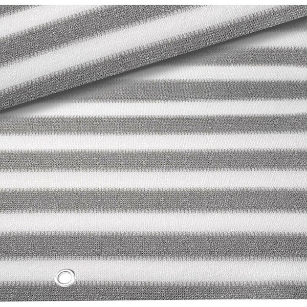 Brise Vue til Balkon 100% HDPE 200g/m2 UV-beskyttelse Modstandsdygtig over for Rivning og Vind Beskyttelse mod Nysgerrige Blikke med Kabelbindere og Snore 500x90cm Grå Hvid