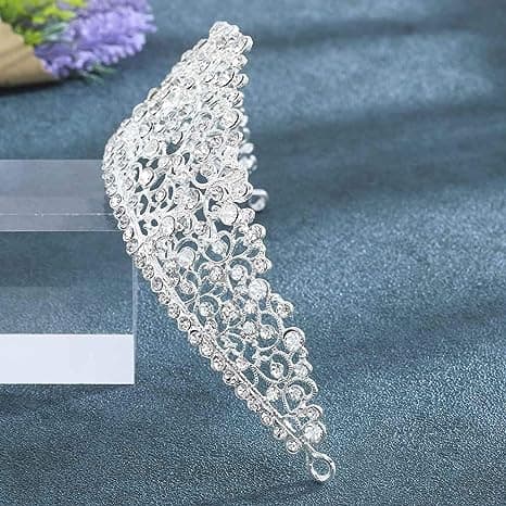 Drottning bröllopskrona silver kristall brud tiaror prinsessa brud H