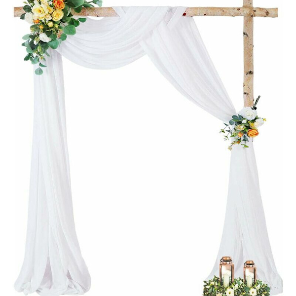 1 st vit tygpanel för bröllopsbåge - 70*300cm - Chiffontyg
