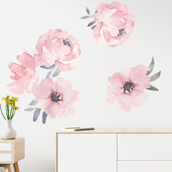 Pink Cute Flowers Wall Sticker,Dekorative Wall Sticker til Stue