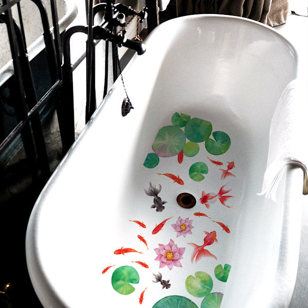 En uppsättning lotus guldfisk väggdekaler väggdekaler