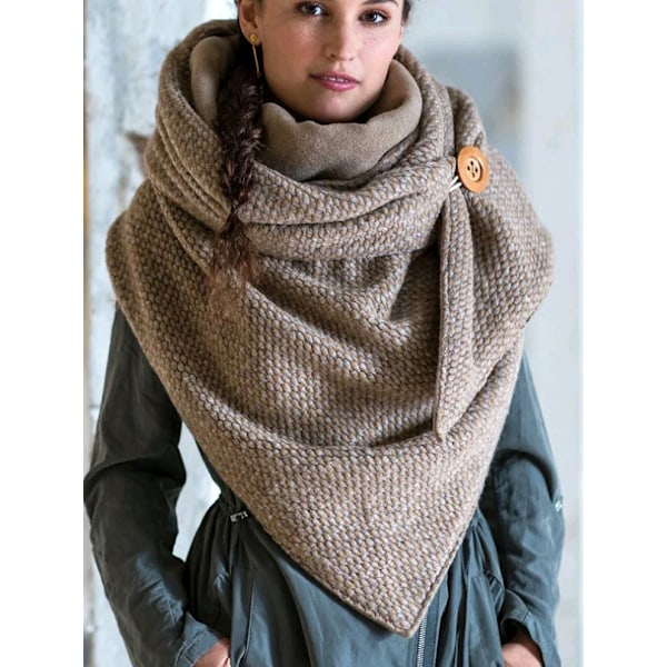 Dame Skjerf Mote Chic Skjerf Sjal Skjerf Sjal Dame Wrap Skjerf Sjal Ensfarget Varmt Skjerf Retro Høst Vinter Varmt Skjerf Casual, Khaki, 150-