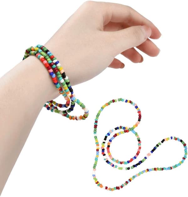 Sæt med 24 farver af 3 mm glasrisperler (malingsfarve + tilbehør)