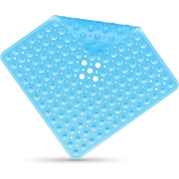 Halkskyddad Duschmatta BPA-fri Latexfri Mögelresistent Maskintvättbar Blå 53 x 53 cm
