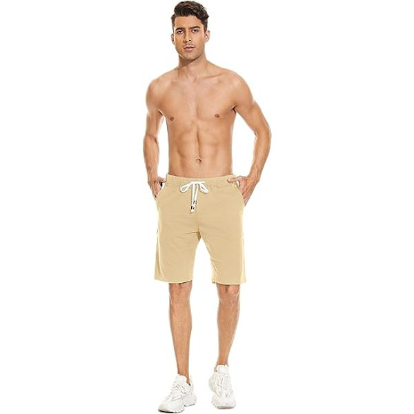 Herre Avslappede Shorts Elastiske Jogger Gym Aktiv Lomme Shorts khkai