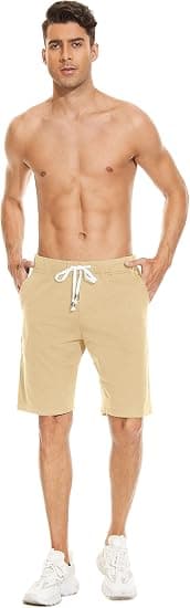 Herre Casual Shorts Elastiske Jogger Gym Active Pocket Shorts khkai