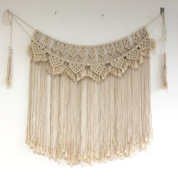 1 stk. Macrame vægophæng, moderne chic vævet gobelin, 100*107cm H