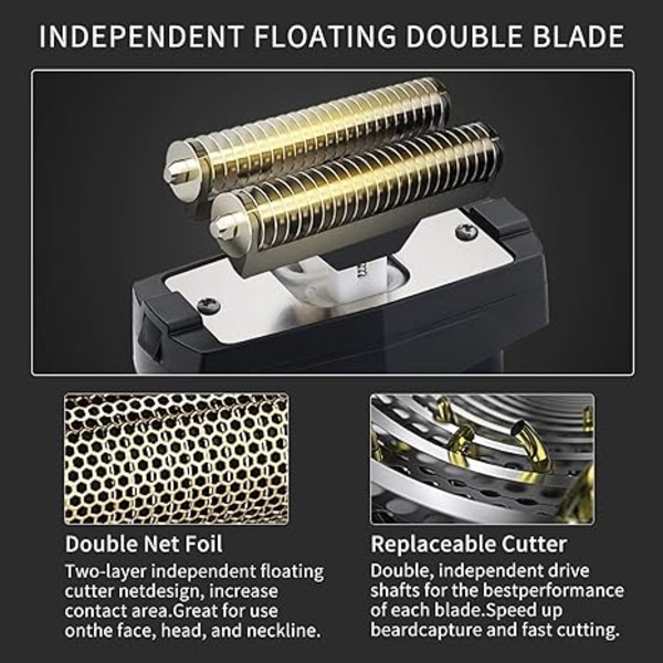 Elektrisk folie rakapparat för män, skäggtrimmer för män, litium titan