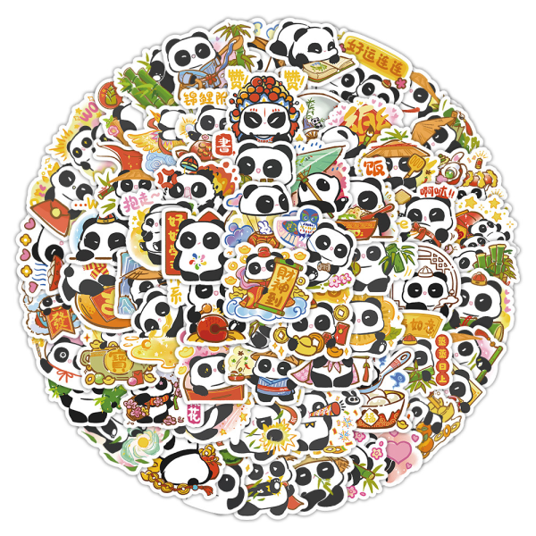 120 stk søte Panda Graffiti Kawaii dekorasjonsklistremerker