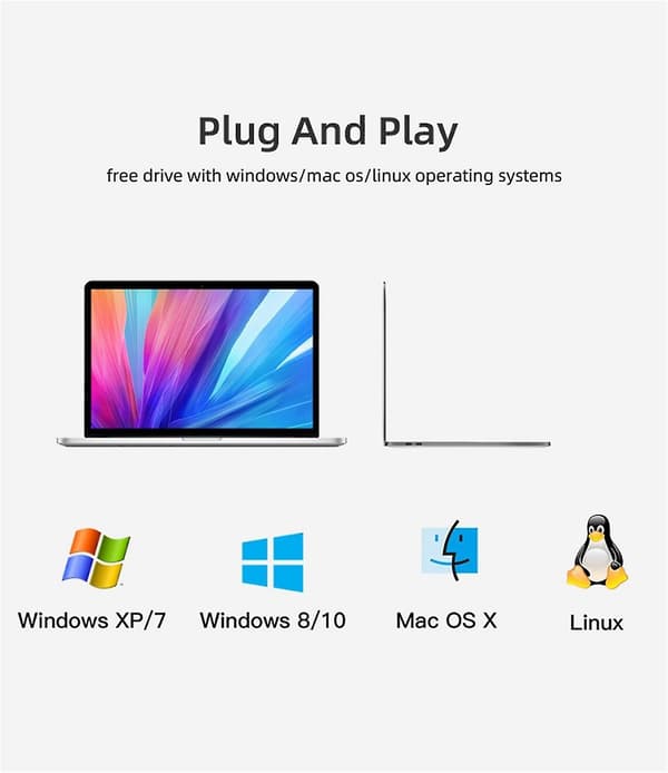 Multi 4-portars USB-hubb 3.0/2.0 med strömförsörjning, snabb förlängningsadapter, splitter