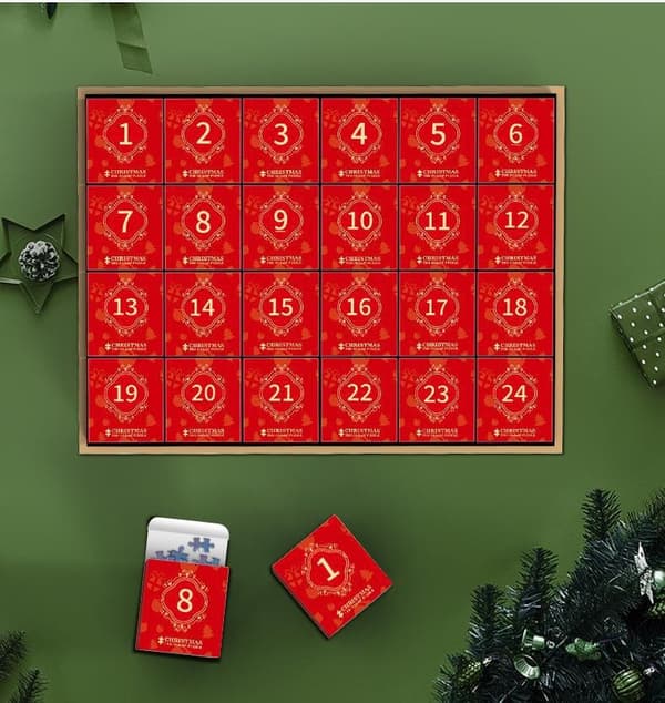 Adventskalender 2023 Pussel, 1008 Pusselbitar 24 Dagar Jul