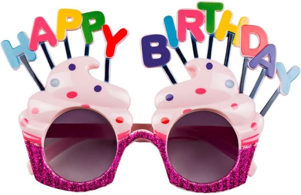Happy Birthday-briller, forklædning, one size