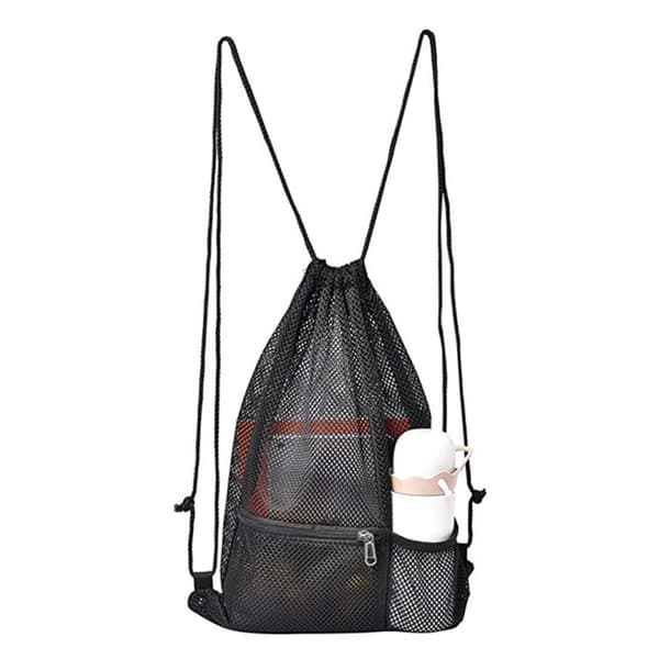 Heavy Duty Mesh Drawstring Bag, Sport Equipment Storage Bag for B