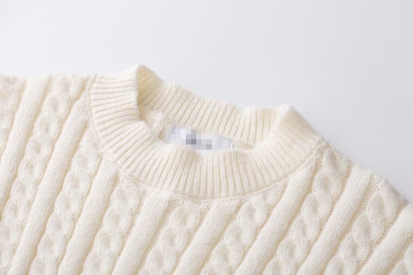 Vinter langærmet bomuldsfiskesnøre rund hals sweater