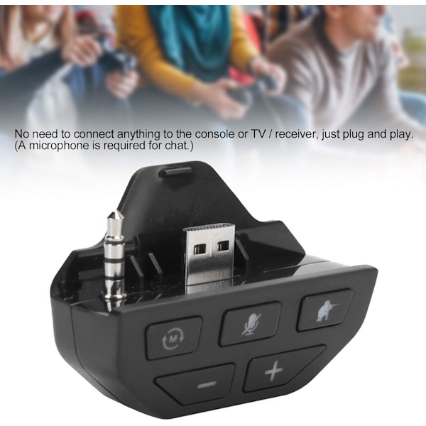 Stereo Headset Adapter Controller til Xbox One, Flere Lydtilstande Trådløs Lydadapter med 3,5 mm Jack, Justerbar Controller Lydforstærker til