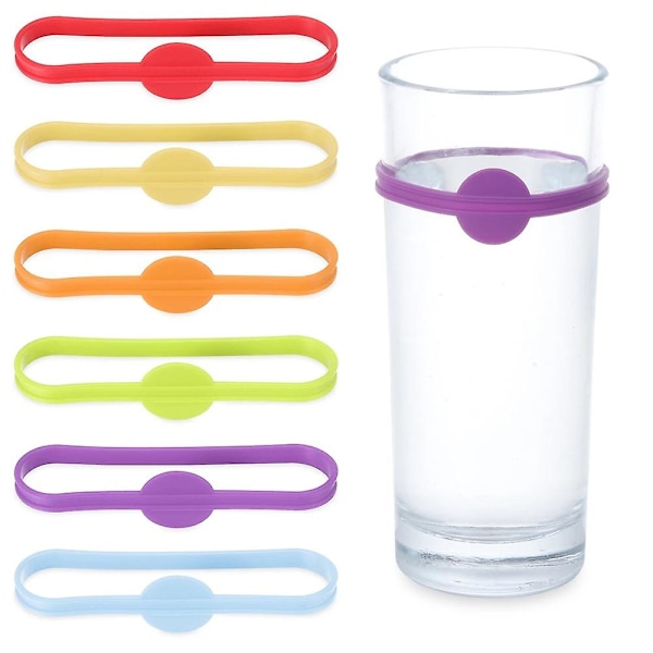 36 stk Silikon Vinglassmarkører Fest Goblet Vinglass Drikkebeger Tags