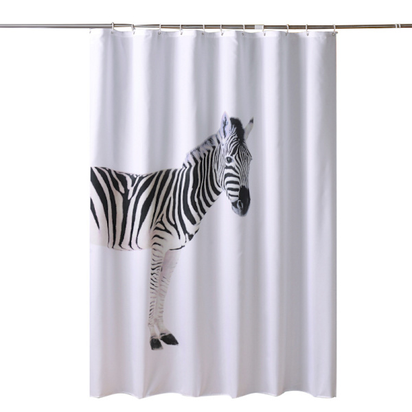 Zebra Bruseforhæng, Håndtegnet Zebra Maleri Badeværelse Dekor S