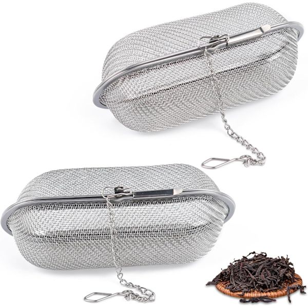 Pieces Rostfritt Stål Te Sil, Te Infuser för Löst Te, Fin Te Sil med Kedja, Kryddsil, Örter Te Filter, för Löst Blad Te