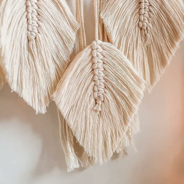 Nice Dream Grand Attrape-rêves en macramé avec Plumes tissées à S