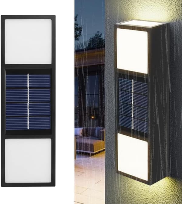Utendørs solcellelamper, LED-solcellelamper for sikkerhet, trådløse LED-solcellelamper med bevegelsessensor
