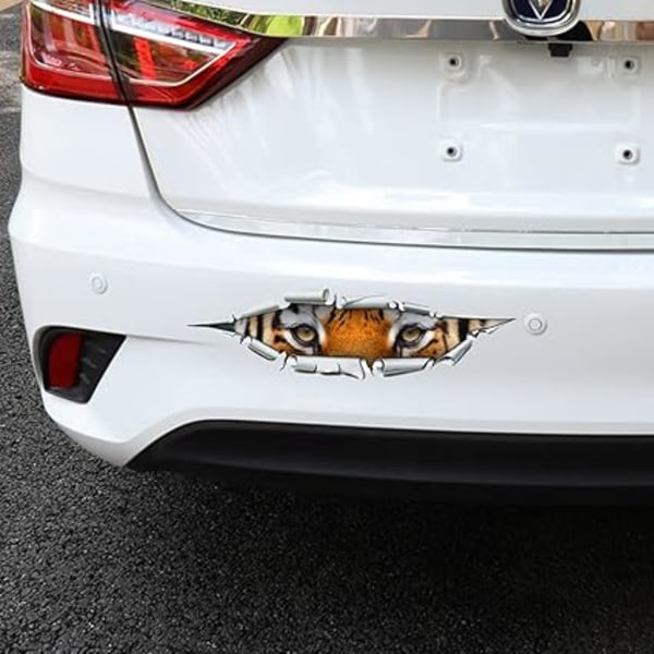 3D Bildekaler, PVC Tigerhuvud Bildekaler Bilspegeldekal Djur Dekorativ Dekal Kreativ Tigeröga Design Väggdekal Motorcykel, Cam