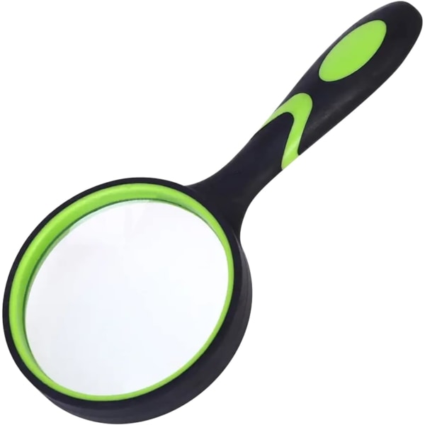 Forstørrelsesglas, 10X læseforstørrelsesglas, børneforstørrelsesglas, forstørrelsesglas, høj klarhed, med skridsikkert gummigreb, til seniorer, 225*110*15mm,Grøn Sort