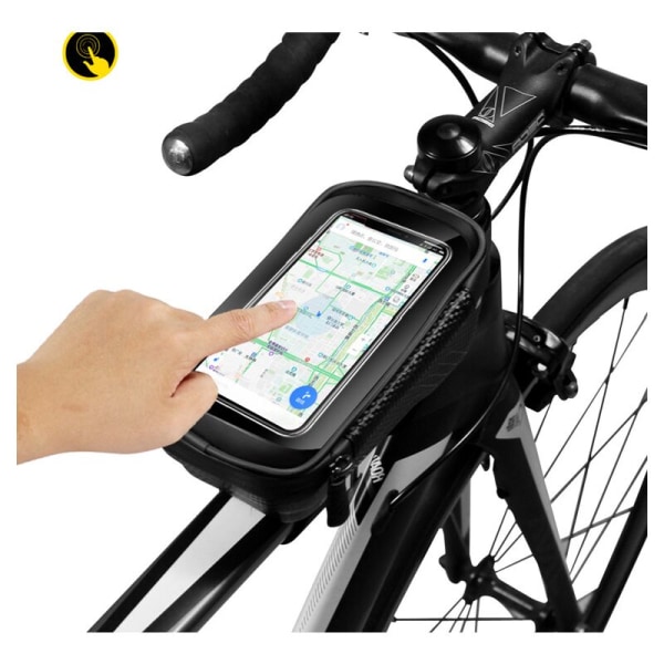 Vattentät cykeltelefonväska, ram för cykeltelefonhållare med känslig pekskärm B