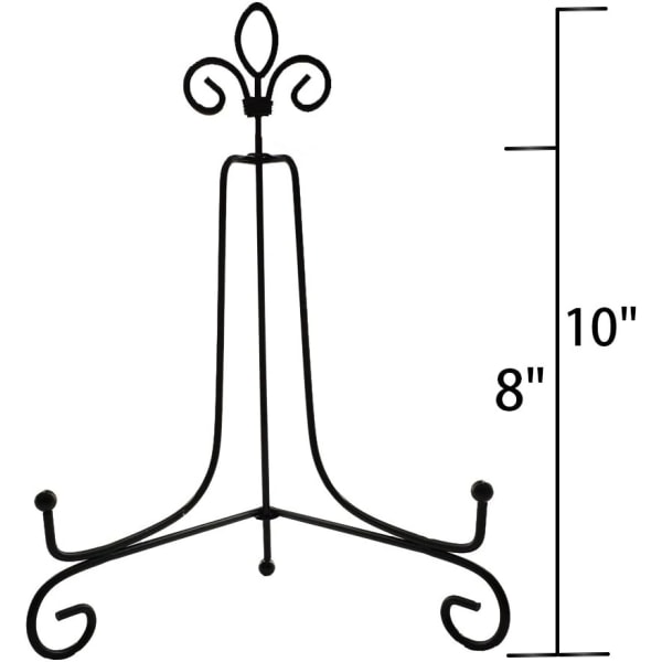 Stor 10\" jernplakett stativ bilde ramme med staffeli stativ display stativ svart - Svart