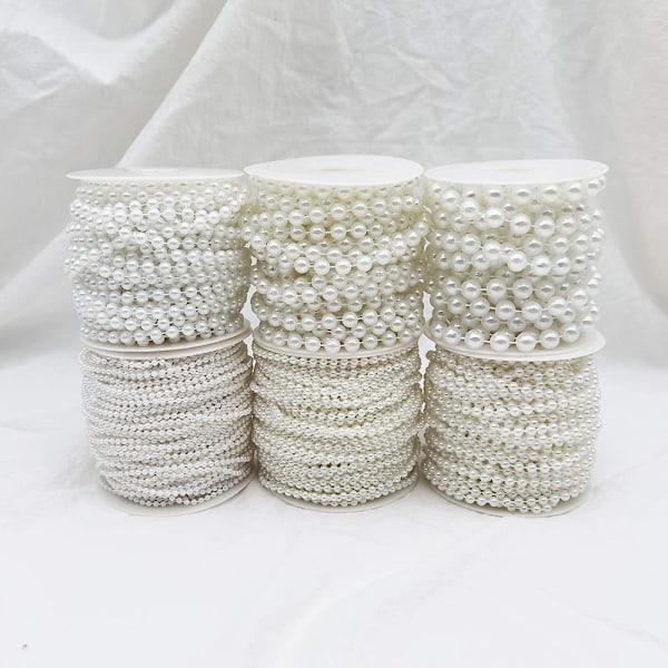 8mm Faux Pärlband Pärlband Rulle Sträng För Bröllopsfest Dekor
