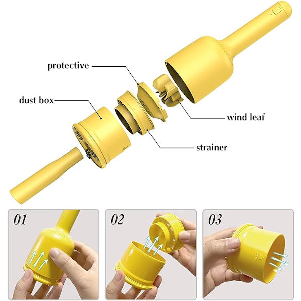 Mini skrivebordsstøvsuger USB-opladning, design med to sugefunktioner