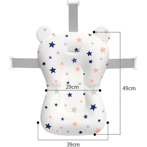 Baby Badekile Padde Rasktørkende Spedbarns Badestøtte, Justerbar Baby Badekar Matte For 0-18 Måneder Nyfødt Baby
