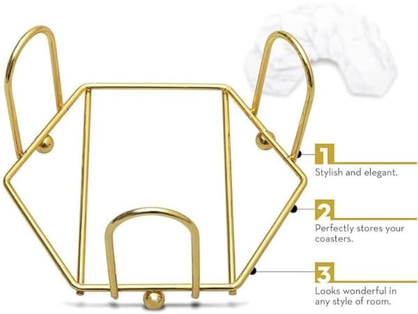 Moderne Underkopsholdere Hexagon Guld Jern Metal Underkopsholder 4 Tommer Bulk C